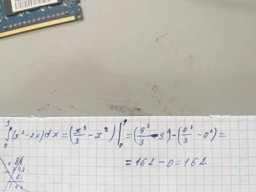 Вычислите интеграл (x^2-2x)dx верхний предел 9, нижний предел 0. что бы было понятно