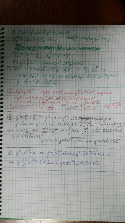 Решить по высшей (дифференциальные уравнения) 1. найти общее решение уравнения: xdx+ydy=0 2. найти о