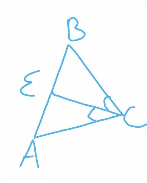 В треугольнике ABC проведена биссектриса CE. Найдите величину угла BCE, если ∠BAC = 46° и ∠ABC = 78°