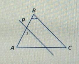 На рисунке прямая P параллельна стороне BC треугольника ABC Чему равен Угол ABC если градусная мера 