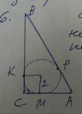 Радіус вписаного у прямокутний трикутник АВС кола 2 см. Знайдіть периметр трикутника АВС, якщо його