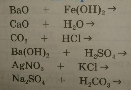 Допишіть рівняння хімічних реакцій, які практично можливі