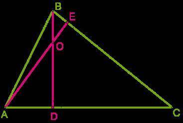  Высоты треугольника пересекаются в точке O. Величина угла ∡ BAC = 67°, величина угла ∡ ABC = 78°. О