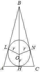  Бічна сторона рівнобедреного трикутника ділиться точкою дотику вписаного кола у відношенні 5:7 раху
