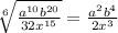 \sqrt[6]{\frac{a^{10}b^{20} }{32x^{15}}} = \frac{a^2b^4}{2x^3}