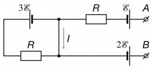 Определите разность потенциалов φA−φB между точками A и B участка электри