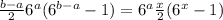 \frac{b-a}{2}6^a(6^{b-a}-1)=6^a\frac{x}{2}(6^x-1)