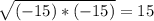 \sqrt{(-15)*(-15)}=15