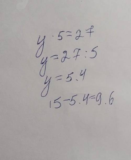 Найдите разность арифметической прогресии,если y=15. y5= 27​