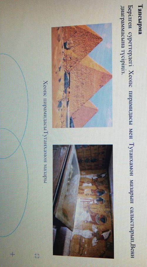 Тапсырма Берілген суреттердегі Хеопс пирамидасы мендиаграммасына түсіріңіз.Тутанхамон мазарын салыст