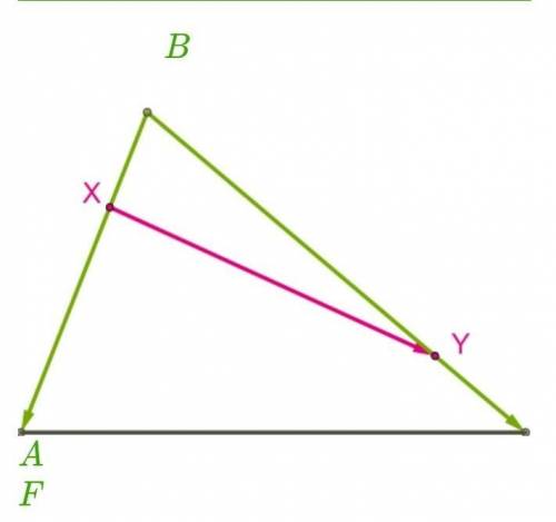 Точка X делит сторону AB в отношении AX:XB=3:1, точка Y делит сторону BF в отношении BY:YF=3:1. Разл