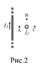 1)Определить индукцию магнитного поля в точке согласно варианту, если в проводнике 1 течет ток I1 = 