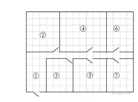 На плане изображена схема квартиры (сторона каждой клетки на схеме равна 1 м). Квартира имеет прямоу