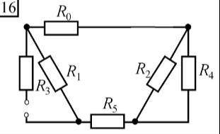 Найти эквивалентное сопротивление электрической цепи относительно зажимов, которые разомкнуты. R0= 0