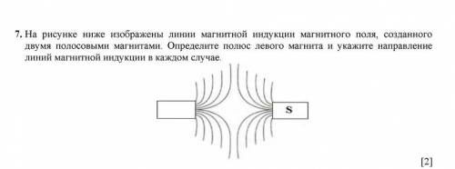 на рисунке ниже изображены линии магнитной индукции магнитного поля, созданного двумя полосовыми маг