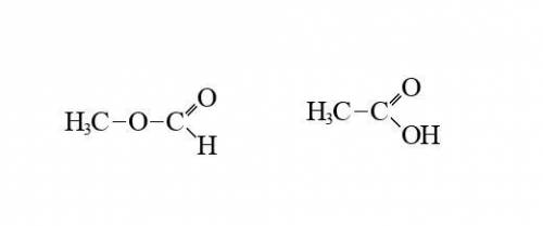 Имеется два изомерных веществ, плотность паров которых по водороду равна 30. Одно при гидролизе дает