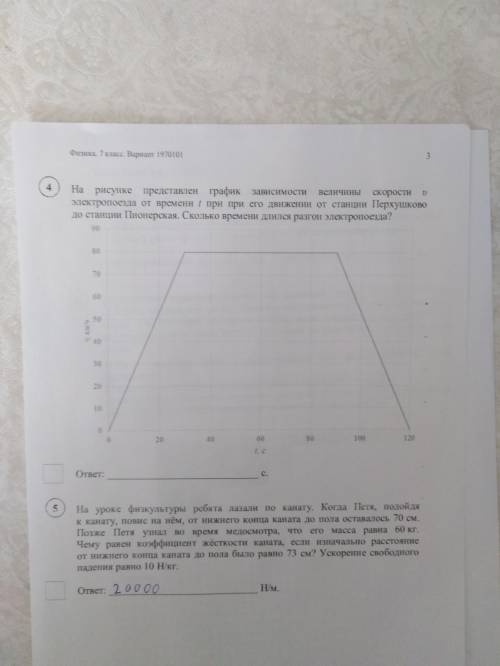 На рисунке график зависимости скорости электропоезда метро от времени при движении между 2 станциями