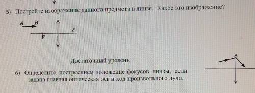 Постройте изображение данного предмета в линзе какое это изображение