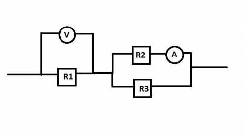 На рисунке изображена схема электрической цепи показания амперметра 1 а показания вольтметра 8 в