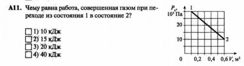 Чему равна работа совершенная газом при переходе из состояния 1 в состояние 2 рисунок 1