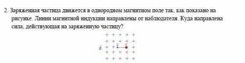 На рисунке изображена отрицательно заряженная частица движущаяся со скоростью в магнитном