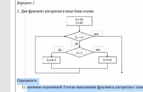 По фрагменту блок схемы определи значения переменных а и б а 2 б 3