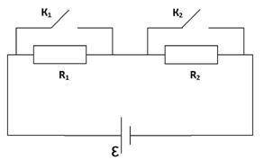 Источник тока два резистора и ключ включены в цепь как показано на рисунке при разомкнутом
