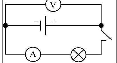 Начертите схему электрической цепи состоящей из источника тока ключа лампочки и амперметра
