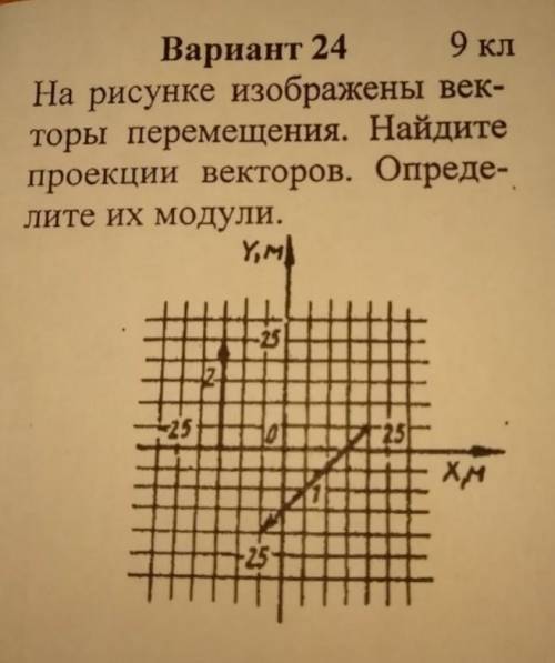 Найдите длину векторов изображенных на рисунке