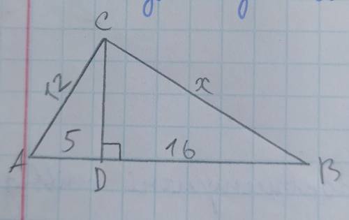 Найдите длину неизвестного отрезка x на рисунке