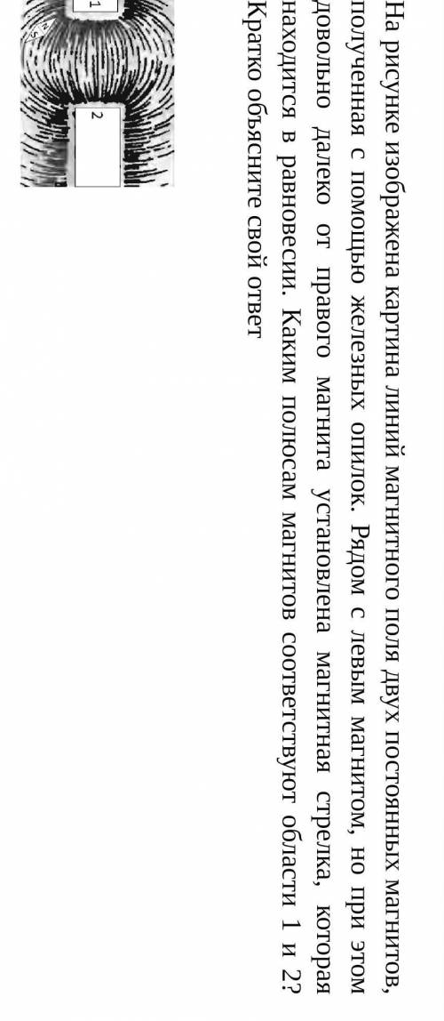 На рисунке представлена картина линий магнитного поля полученная с помощью железных опилок каким