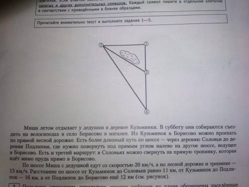 Пользуясь описанием определите какими цифрами на плане обозначены деревни