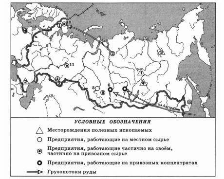 Определите какими цифрами на рисунке 8 обозначены месторождения олова