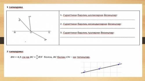 Запишите все отрезки прямые и лучи изображенные на рисунке