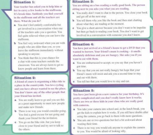 Translate the situations into english. Task 1 read and choose. Английский язык 8 класс reading -task 2. Translate the situation.