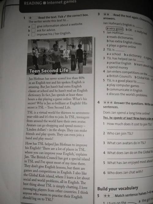 Tick the correct boxes. Tick the correct answers.. Read the text. Read and Tick the correct sentence. Write the answers and Tick the correct Box.