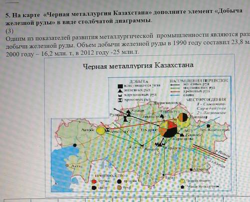 Используя карту охарактеризуйте по плану металлургическую промышленность казахстана 7 мин