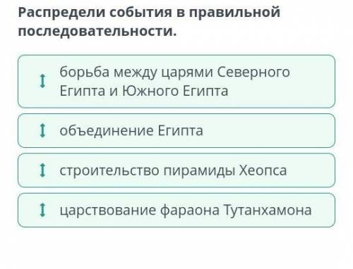 Установите последовательность событий