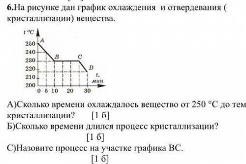 На рисунке представлен график охлаждения и кристаллизации твердого тела какому процессу bc