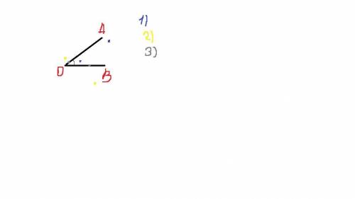 Начертите три неразвернутых угла. Начертите неразвернутый угол АОВ. Начертите неразвернутый угол отметьте точки. Точки вне неразвернутого угла.