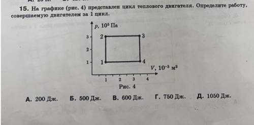 На графике представлен цикл теплового двигателя определите работу совершаемую газом