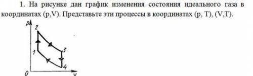 На рисунке 149 дан график изменения состояния идеального газа в координатах v t представьте