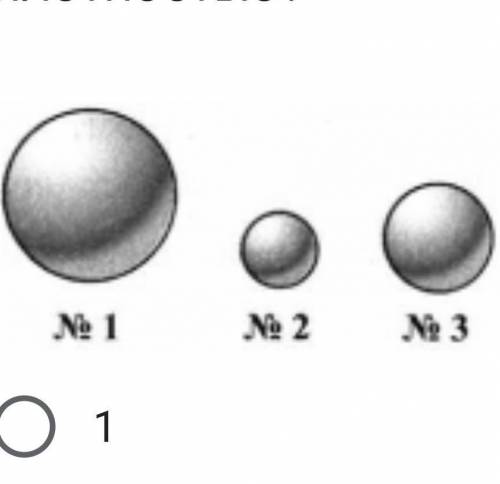 На рисунке изображены три шара массы которых одинаковы плотность вещества какого из них наименьшая