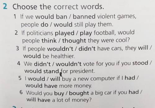 6 choose the correct words. Look at the Words in Red in the text.