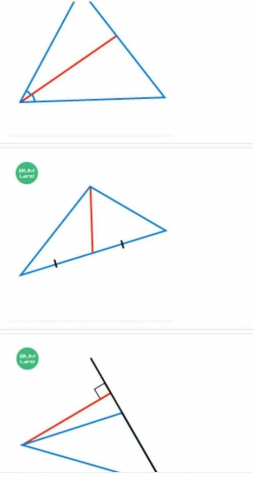 На каком рисунке изображены все медианы треугольника выбери верный вариант ответа 1 2 3