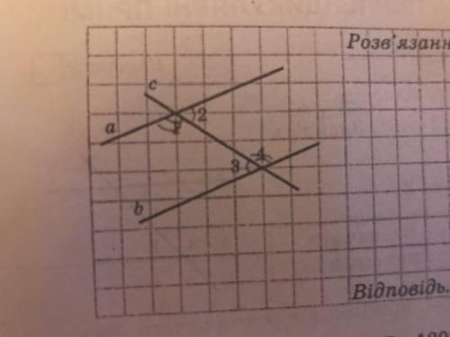 На рисунку зображено паралельні прямі a і b та січну cd