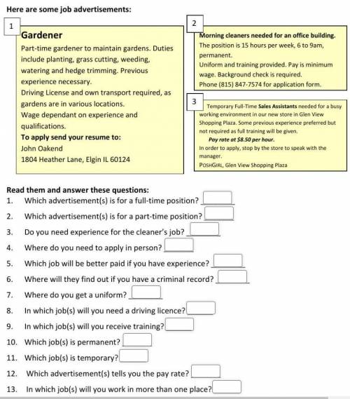 Make questions for these answers. Answer these questions. Attribute which questions answer.