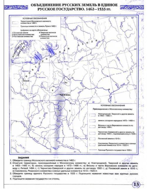 Карта объединение русских земель в единое русское государство 1462 1533