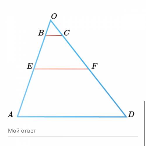 На рисунке EF параллелен стороне BC. На рисунке отрезок EF параллелен стороне BC укажите. На рисунке отрезок EF параллелен стороне BC укажите верную пропорцию. Ha рисунке отрезок EF параллелен стороне BC. Укажите верную пропорцию..