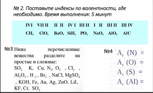 Контрольная по химии 7 класс